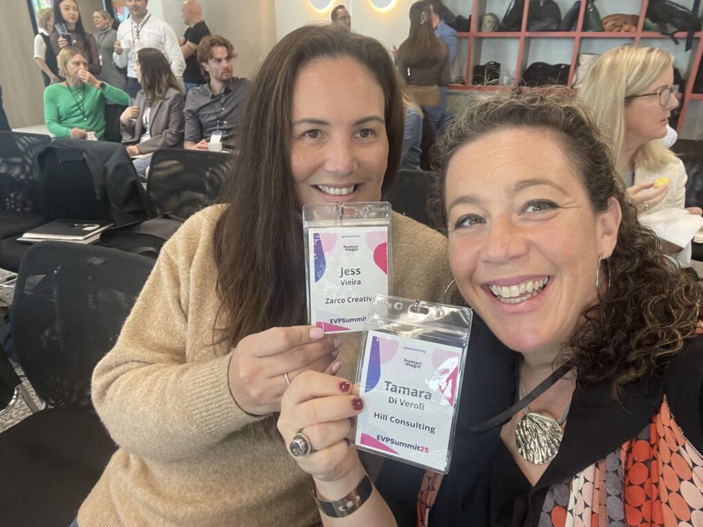 Jess Zarco Creative and Tamara Hill Consullting HRS connect at EVP Summit Sydney